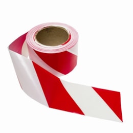 Fita Sinalizadora Vinil Vermelha/Branca 70MMx200MT