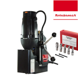 Engenho Furar Magnético Rotabroach Commando 40/3 1100W + Kit 5 Fresas