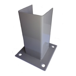 Base Metálica p/ Poste 60x60MM c/ Kit Fixação - Cinza RAL7030