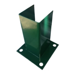 Base Metálica p/ Poste 60x60MM c/ Kit Fixação - Verde RAL6005