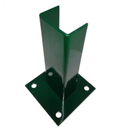 Base Metálica p/ Poste 60x40MM c/ Kit Fixação - Verde RAL6005