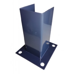 Base Metálica p/ Poste 60x60MM c/ Kit Fixação - Cinza RAL7016