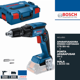 Aparafusadora p/ Gesso Cartonado Bosch Profissional GTB 18V-45 + Mala