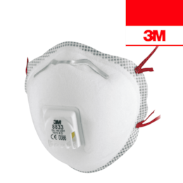 Máscara de Proteção Partículas 3M 8833 c/ Válvula FFP3
