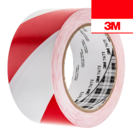 Fita Adesiva Sinalizadora Vinil 3M Vermelha/Branca 50MMx33MT
