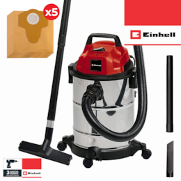 Aspirador/Soprador Einhell p/ Sólidos e Líquidos TC-VC 1820 S - 20LT + 5 Sacos Papel 65MM 20LT 