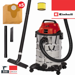 Aspirador/Soprador Einhell p/ Sólidos e Líquidos TC-VC 1930 S - 30LT + 5 Sacos Papel 65MM 30LT