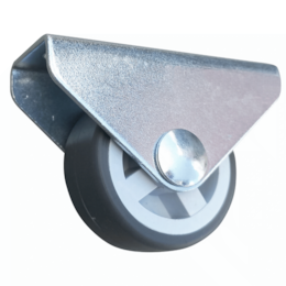 Roda Cinza Fixa c/ Placa - 30x23MM